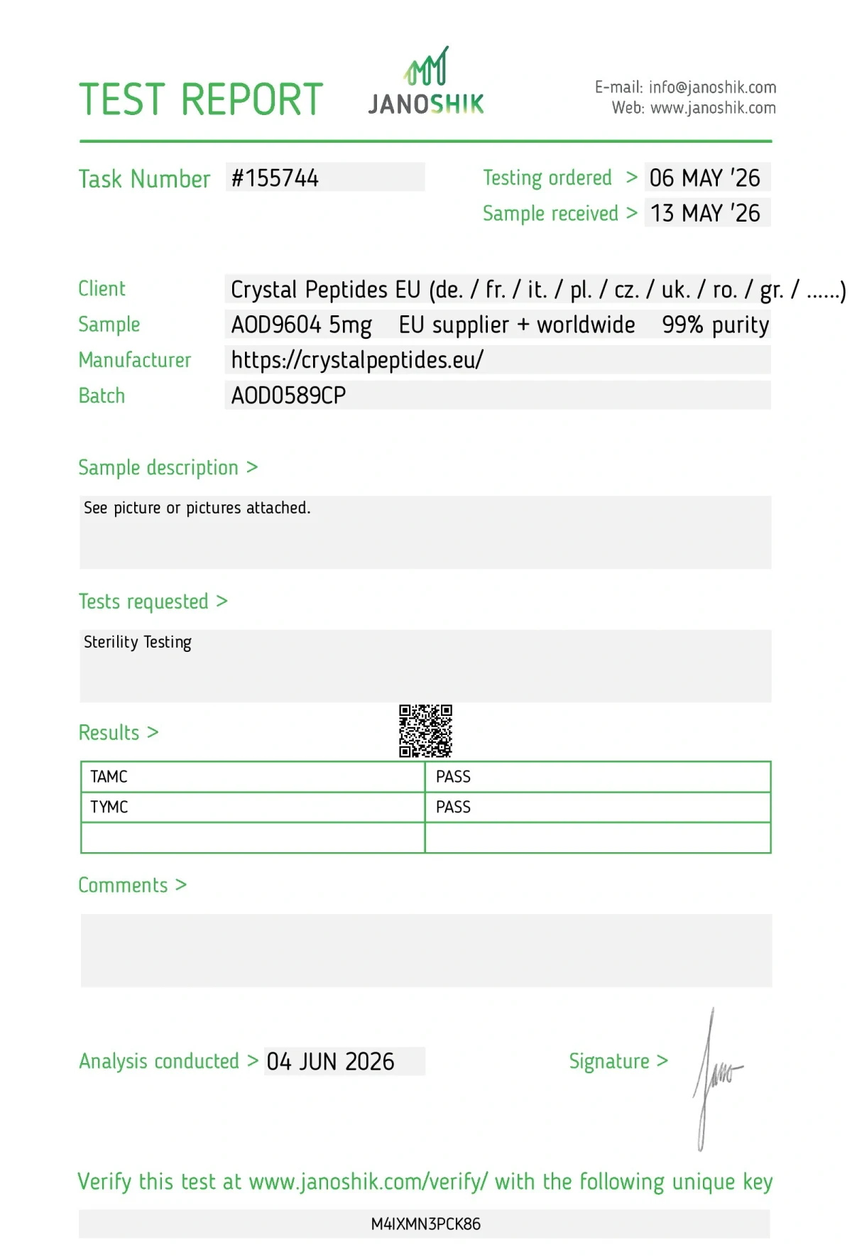 AOD-9604 (HGH Frag 176-191) 5mg (Sterility)