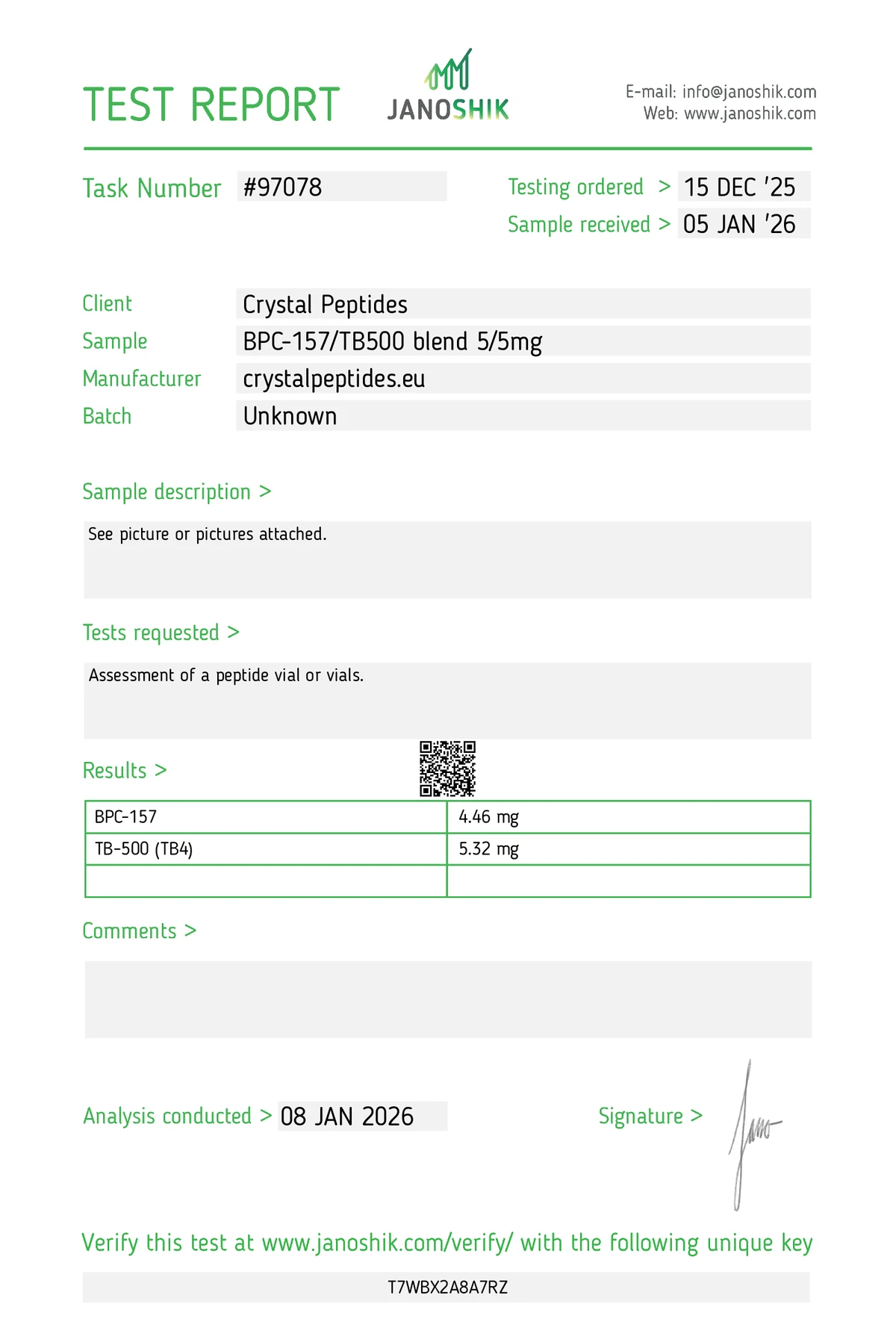 BPC 157 & TB 500 5/5mg (Purity & Identity)