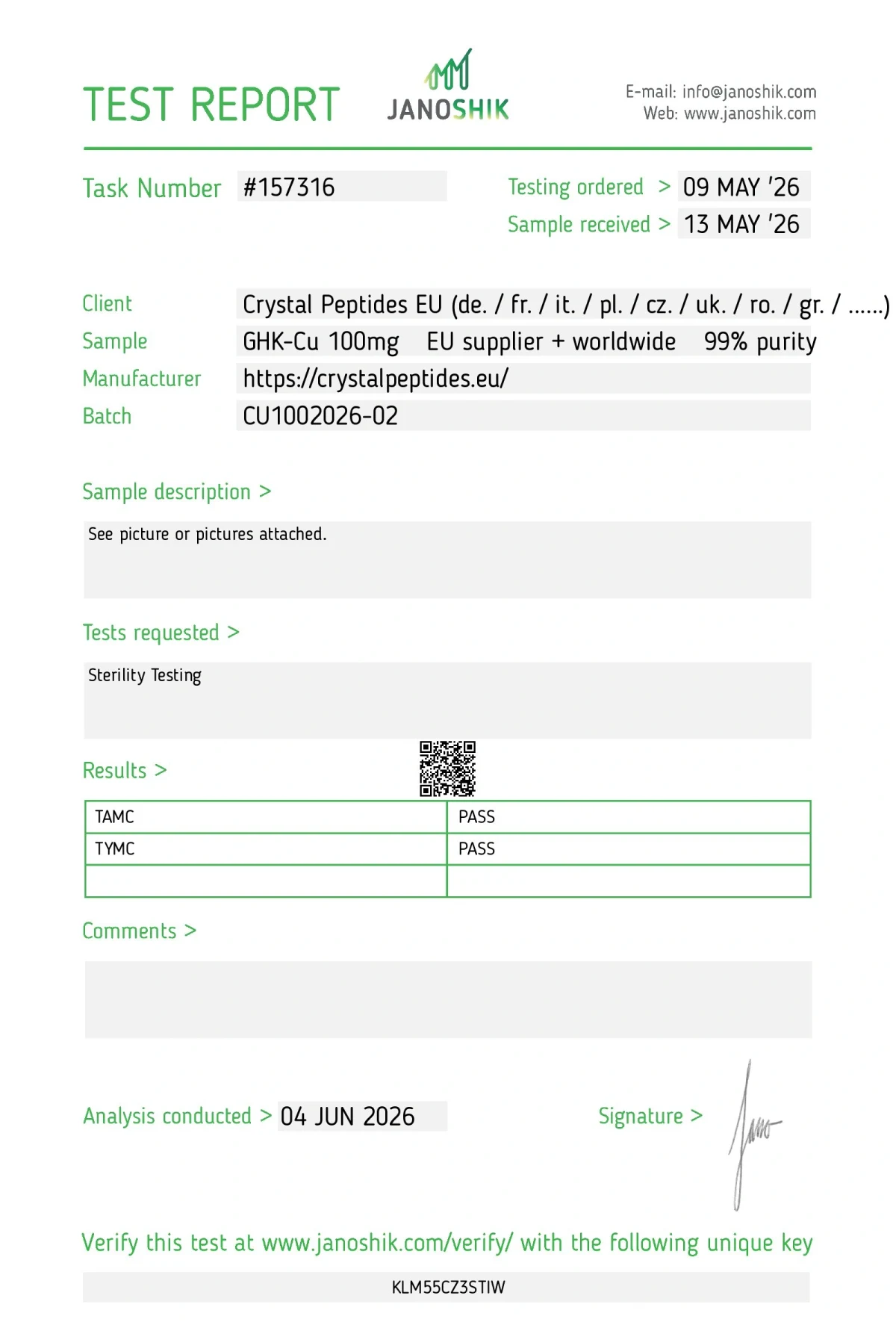 GHK-CU 100mg (Sterility)