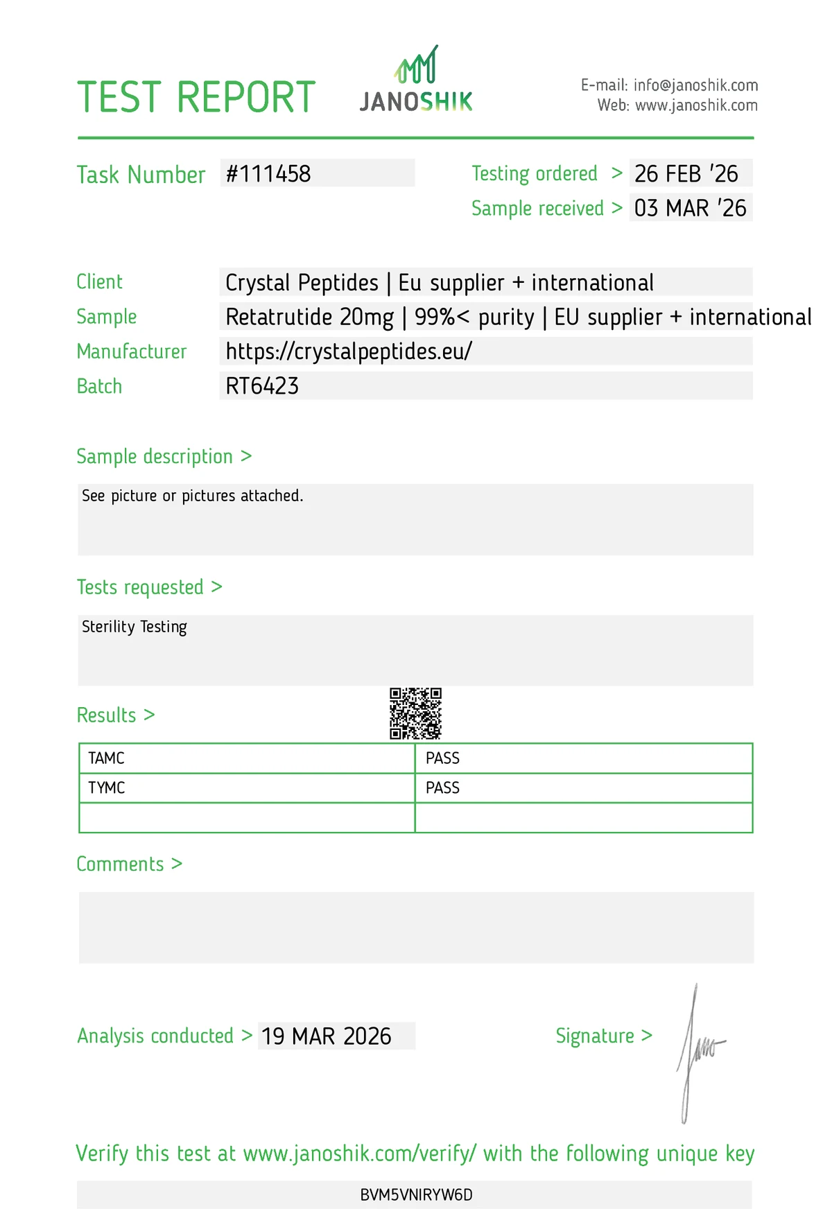 Retatrutide 20mg (Sterility)